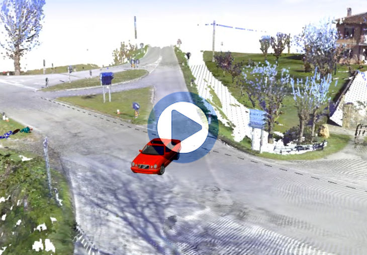 Clicca per avviare la riproduzione Camera Flight in PC-Crash 10.2